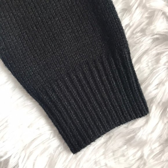 Black Long Sleeve Long Sweater Knit Dress - Picture 4 of 4